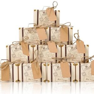 100! Bon Voyage Travel Mini Suitcase Party Favors or Gift Boxes